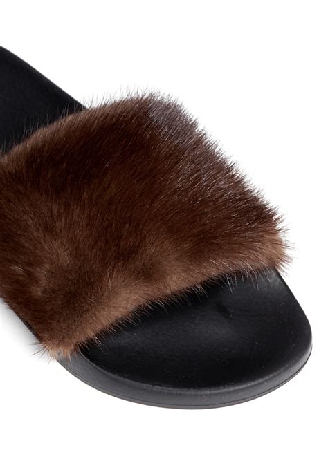 givenchy mink brown slides|Givenchy slides women.